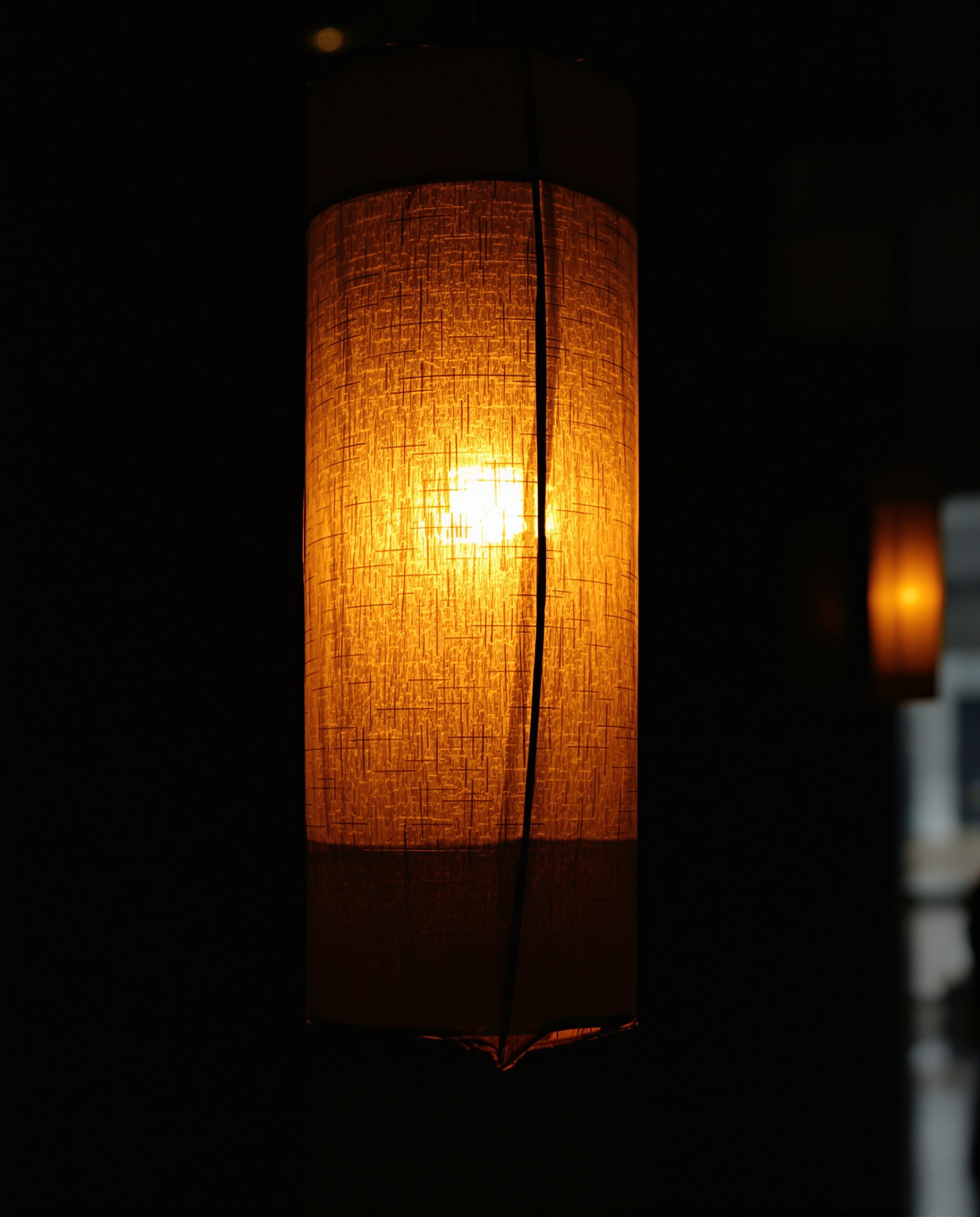 Close-up of a single washi lantern