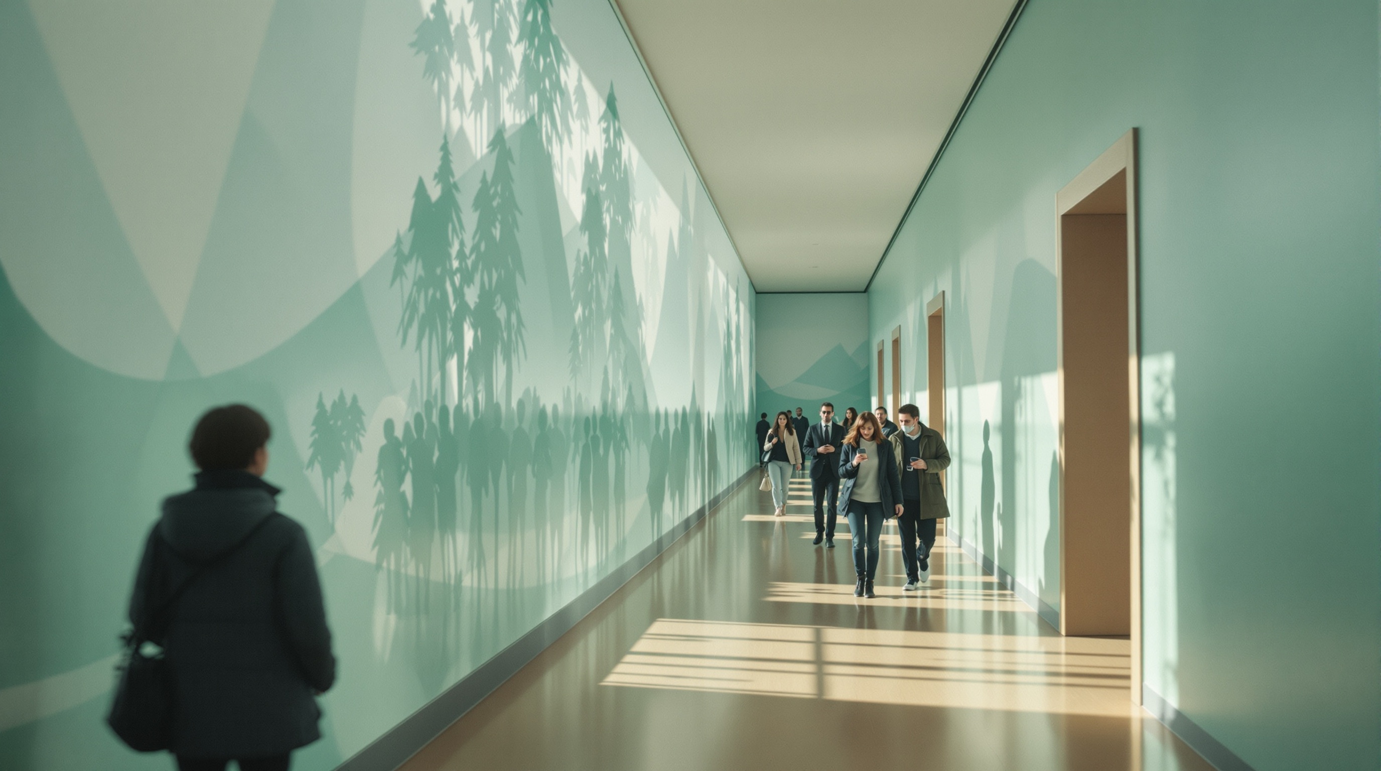 Visitors in the corridor