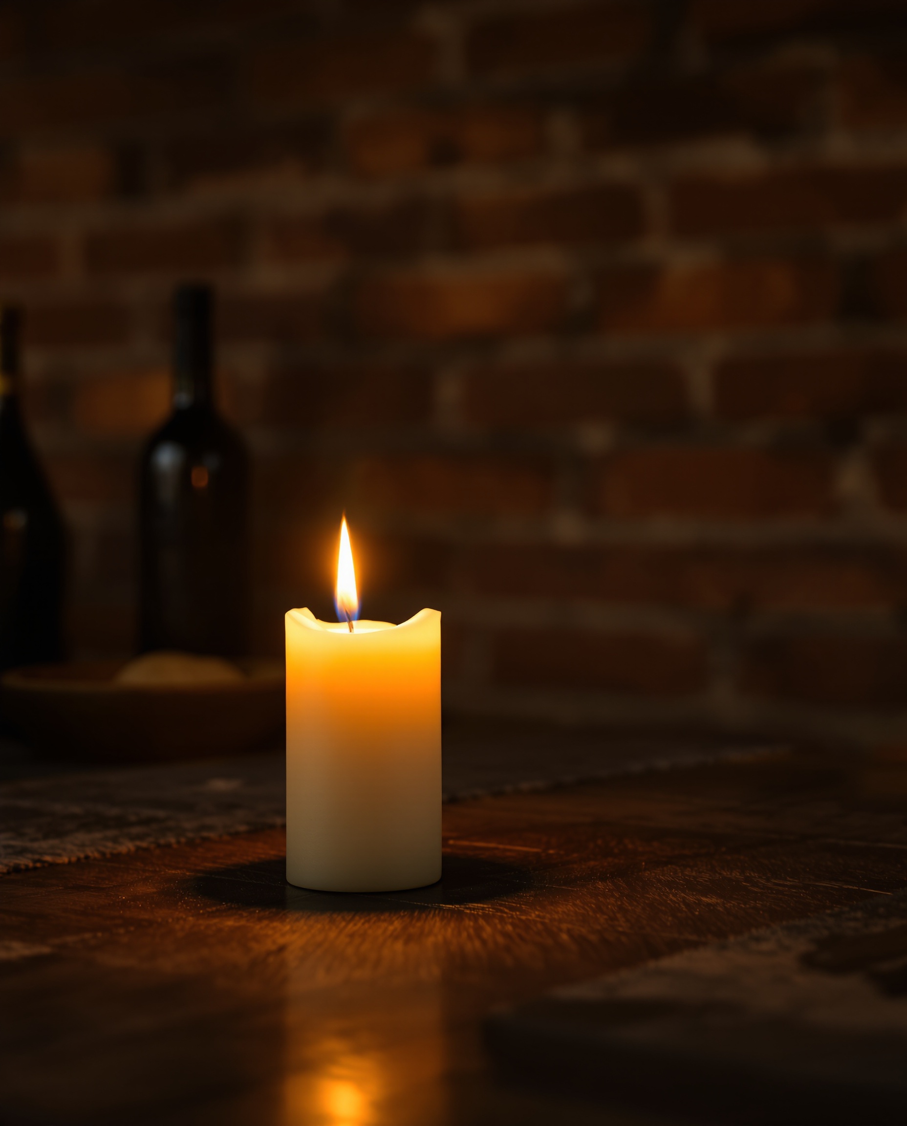 A single candle flame