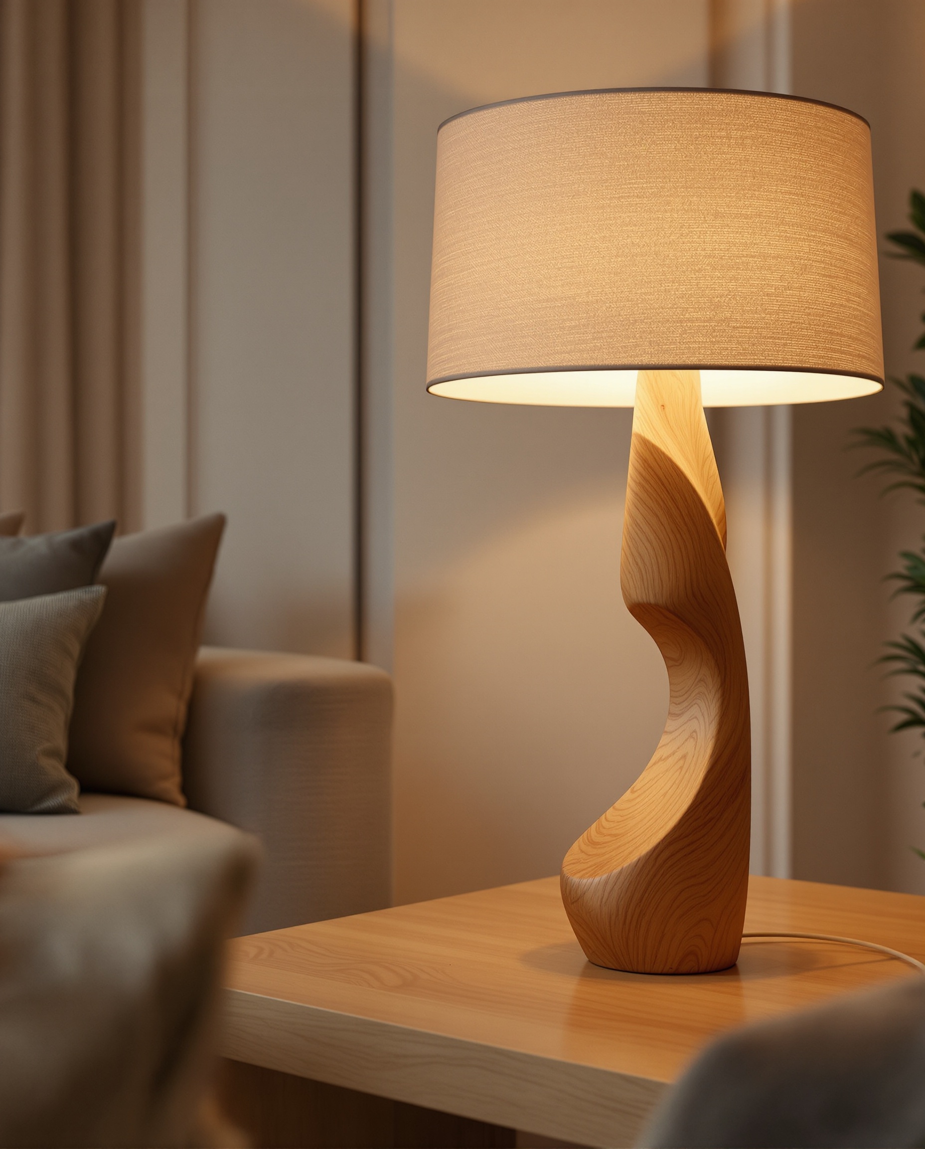 The floor lamp at dusk